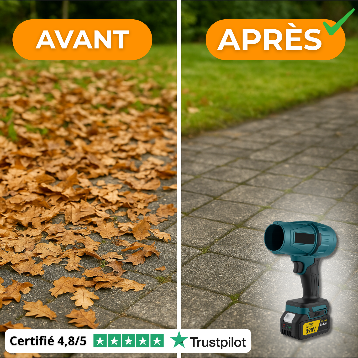 Souffleur Sans Fil Puissant V90 PRO – Compact, Léger et Ultra Performant