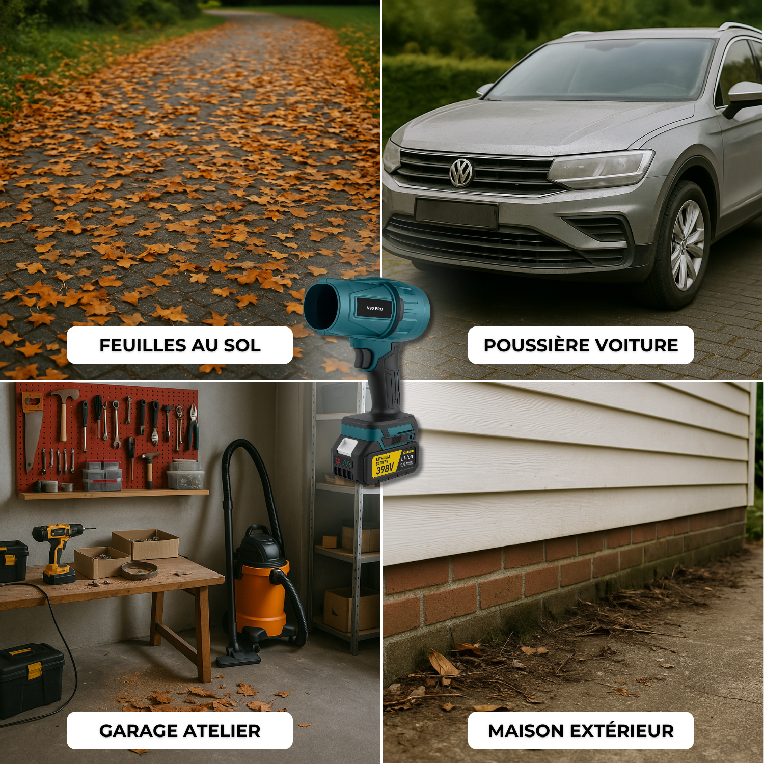 Souffleur Sans Fil Puissant V90 PRO – Compact, Léger et Ultra Performant