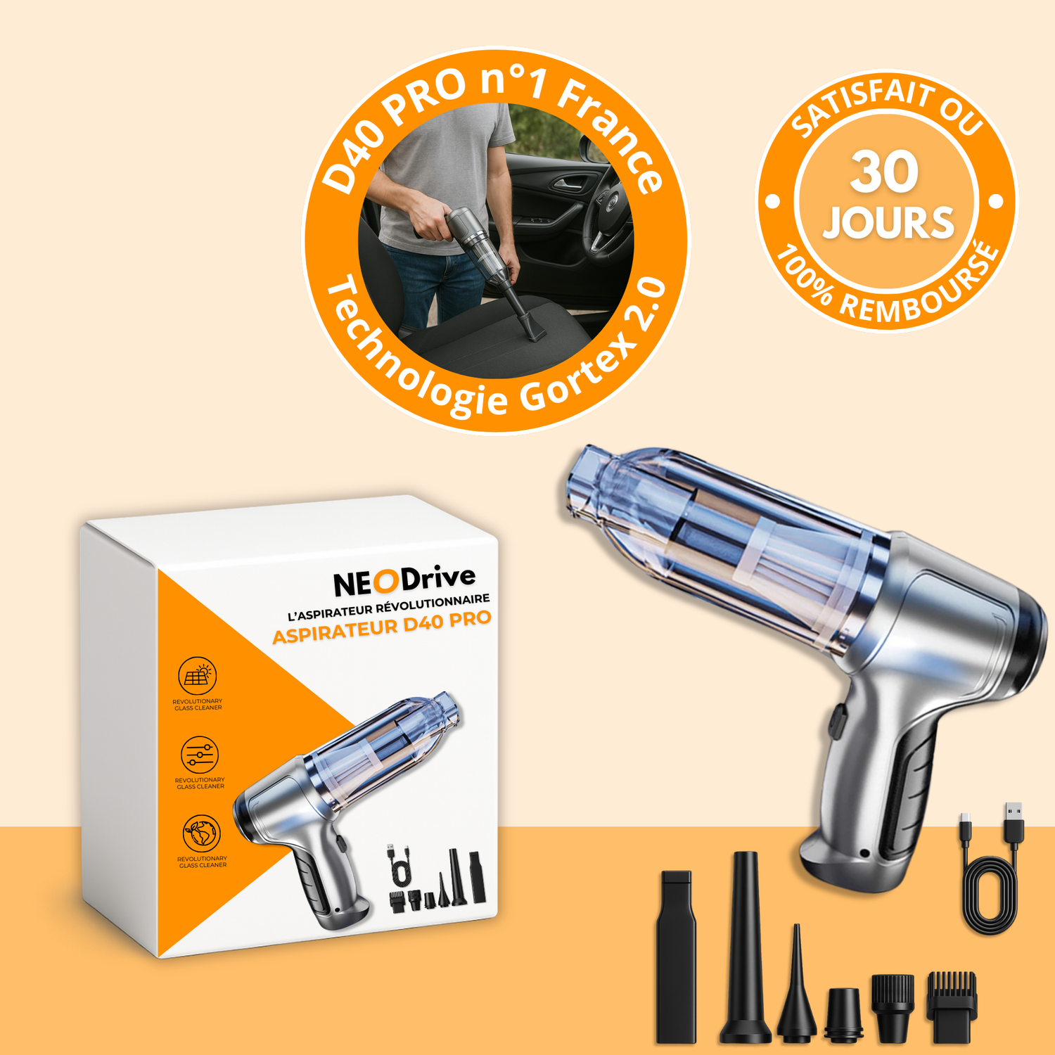 D40 PRO™ – L'Aspirateur Sans Fil Ultime, 72h d’Autonomie